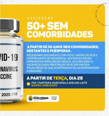 Imagem da notícia 135 - Nova etapa de vacinação no município de Olho D'água