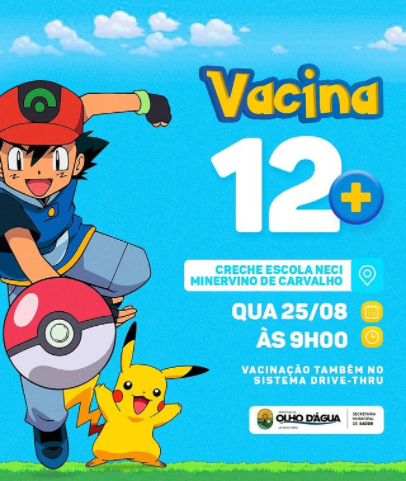 Imagem da notícia 154 - A nova fase da etapa de vacinação no município de Olho D'água terá como grupo prioritário pessoas com idade a partir dos 12 anos