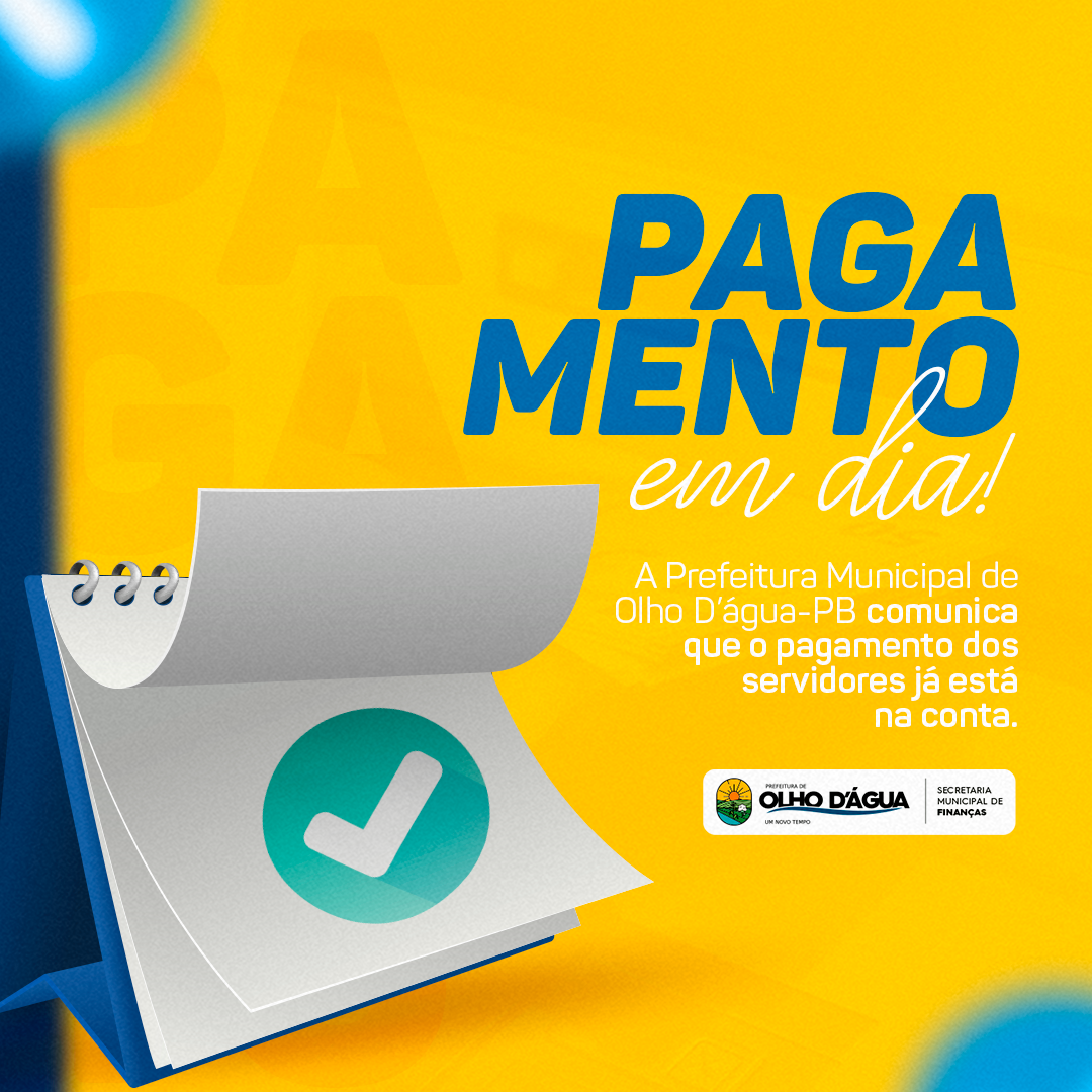 Imagem da notícia 174 - PAGAMENTO DE AGOSTO NAS CONTAS