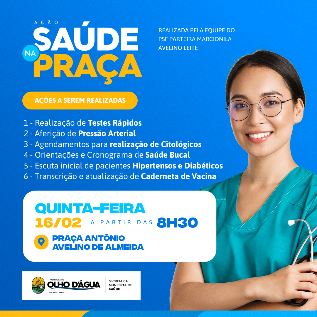 Imagem da notícia 186 - AÇÃO SAÚDE NA PRAÇA