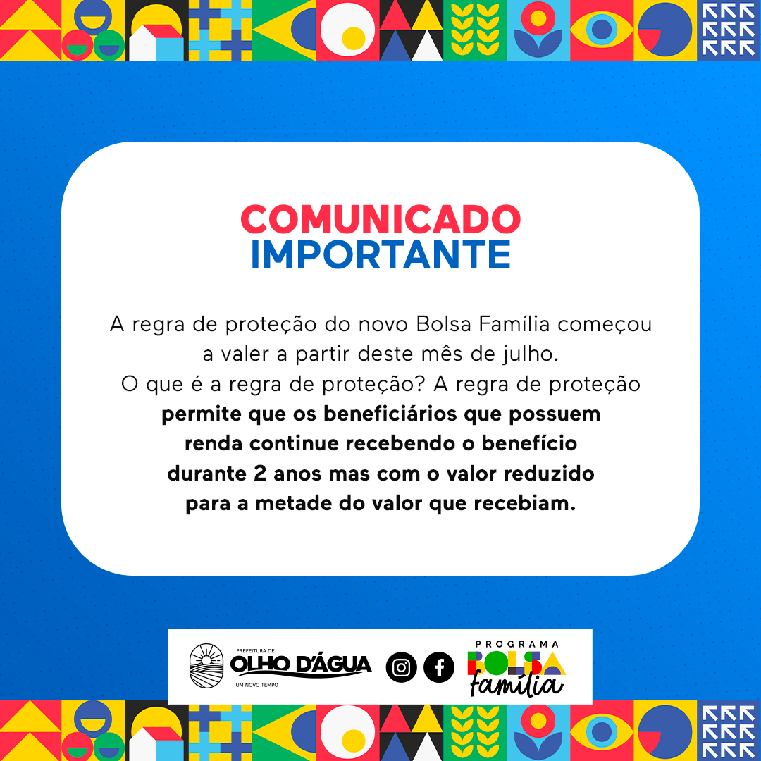 Imagem da notícia 211 - COMUNICADO BOLSA FAMÍLIA