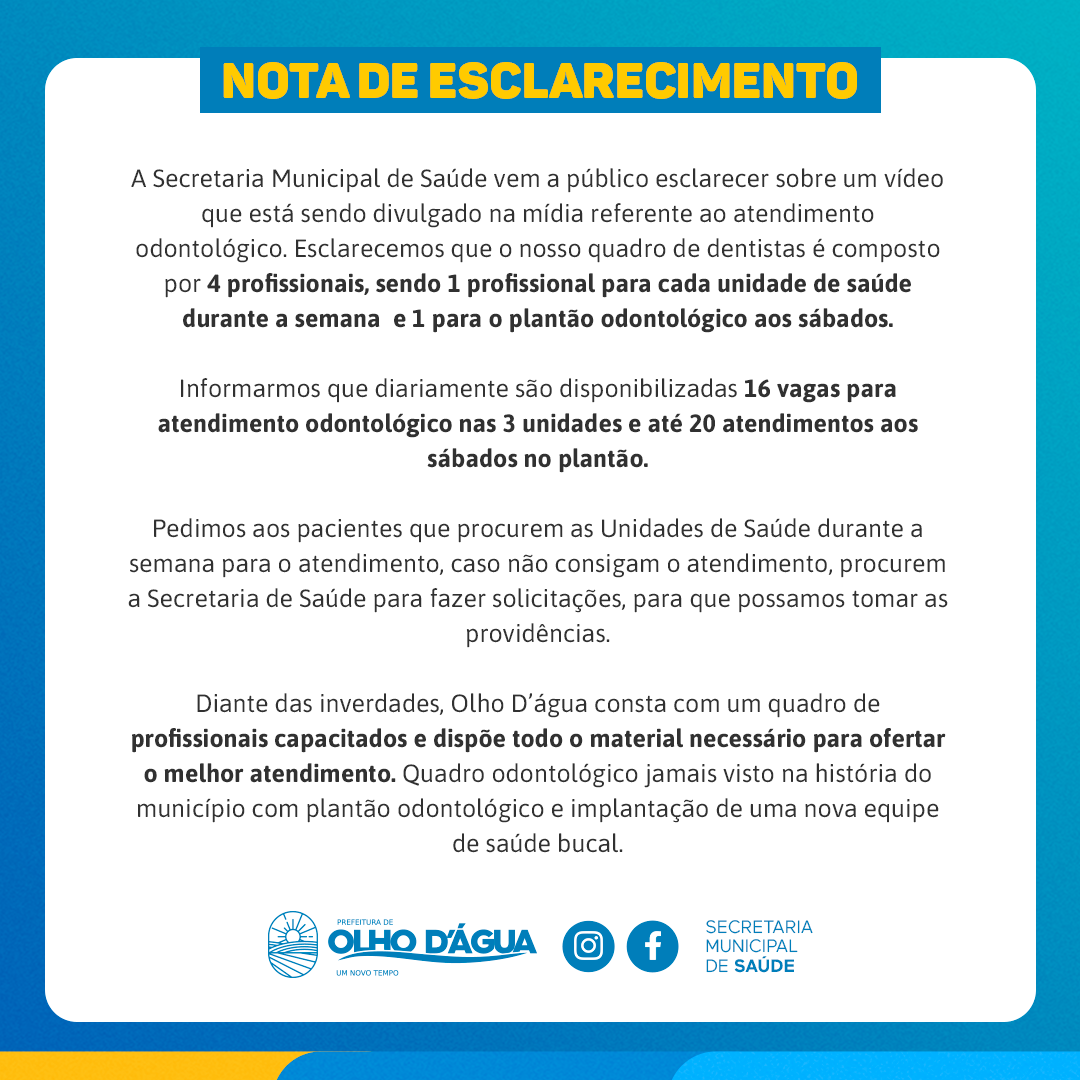Imagem da notícia 218 - NOTA DE ESCLARECIMENTO