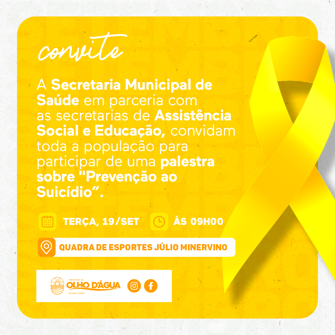 Imagem da notícia 226 - CONVITE SETEMBRO AMARELO
