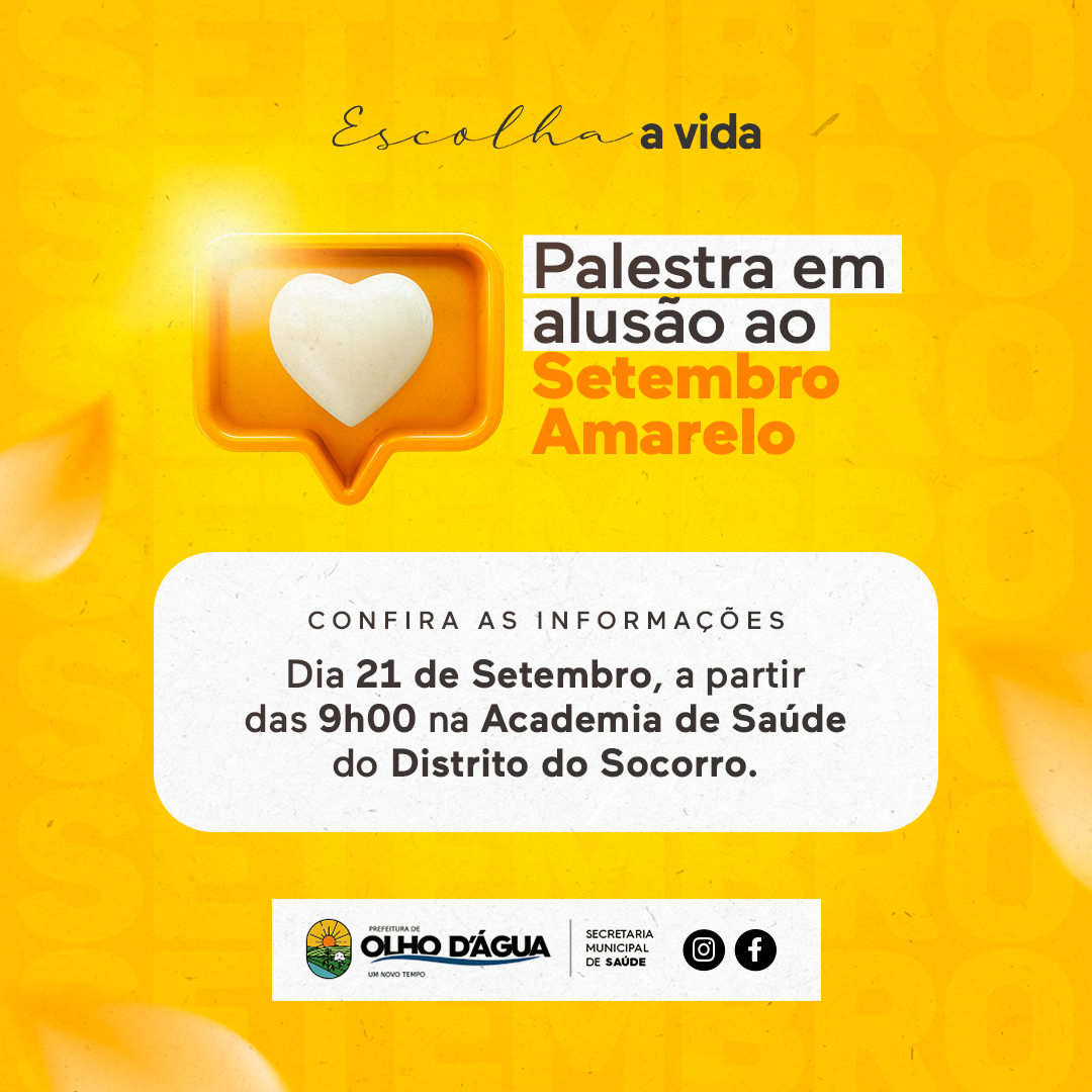 Imagem da notícia 229 - PALESTRA SETEMBRO AMARELO