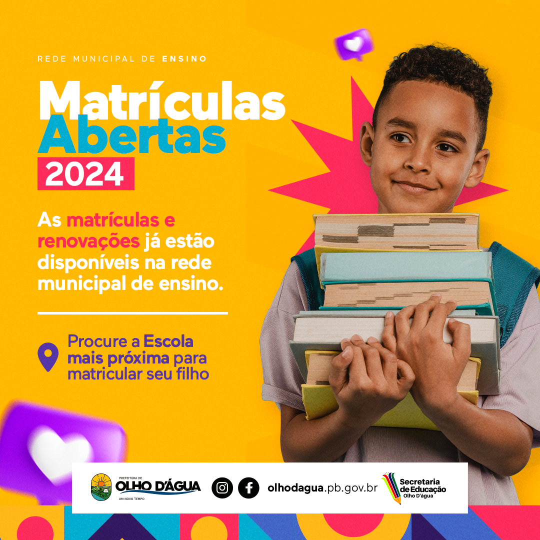 Imagem da notícia 252 - MATRÍCULAS ANO LETIVO 2024