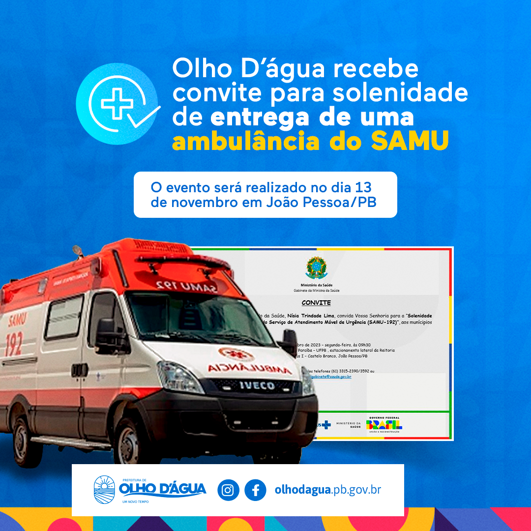 Imagem da notícia 254 - ENTREGA DE AMBULÂNCIA DO SAMU