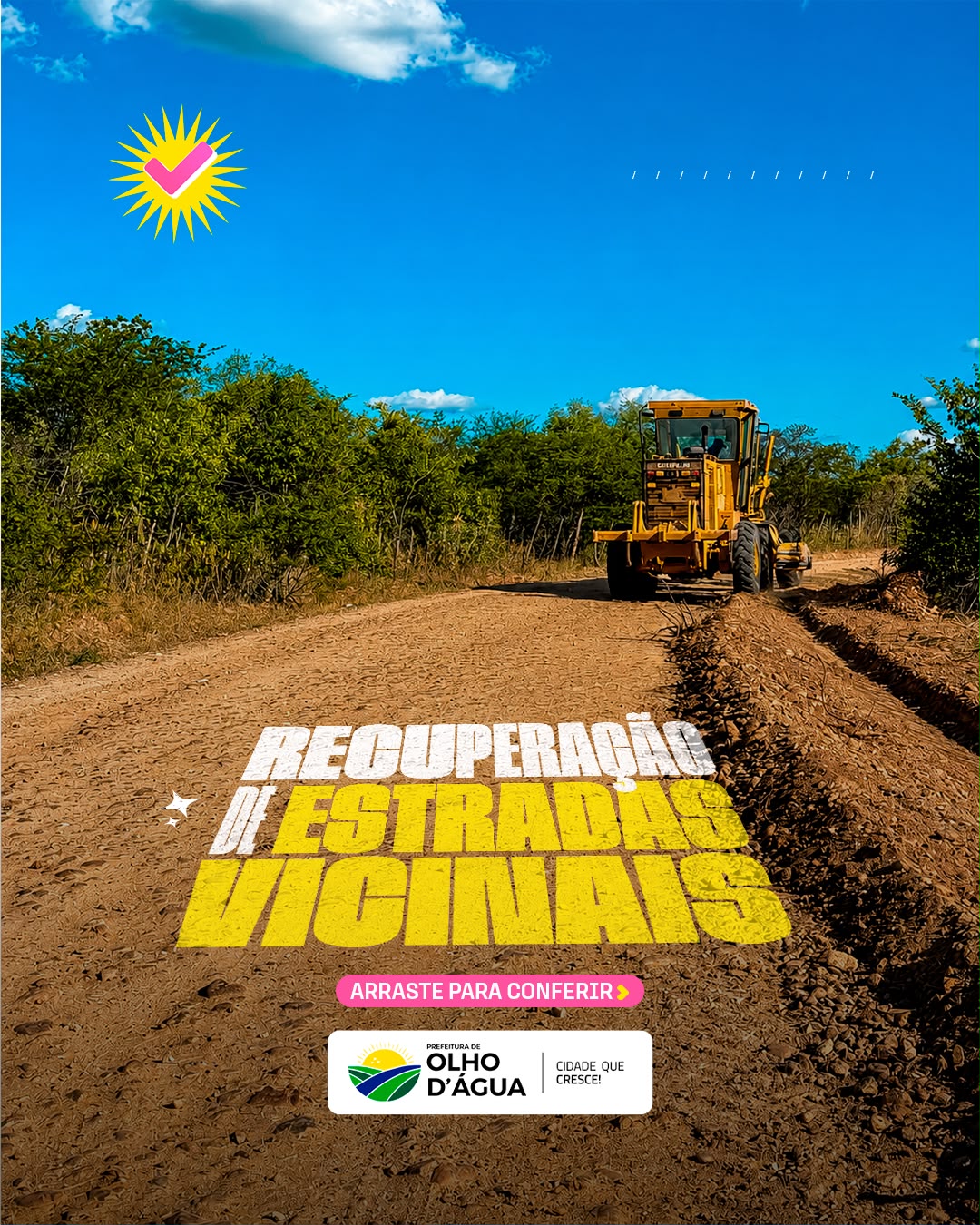 Recuperação das estradas vicinais segue avançando